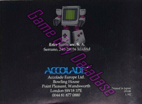 Turrican ESP Back of the booklet