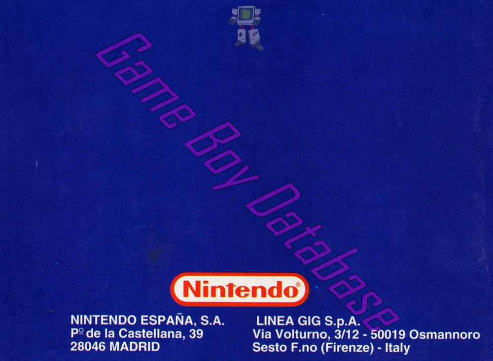 Wario Land II NEAI Back of the booklet