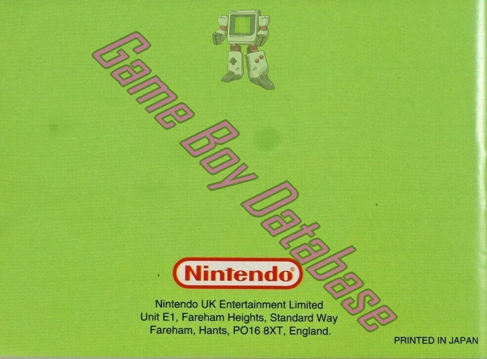 Wario Land: Super Mario Land 3 UKV Back of the booklet