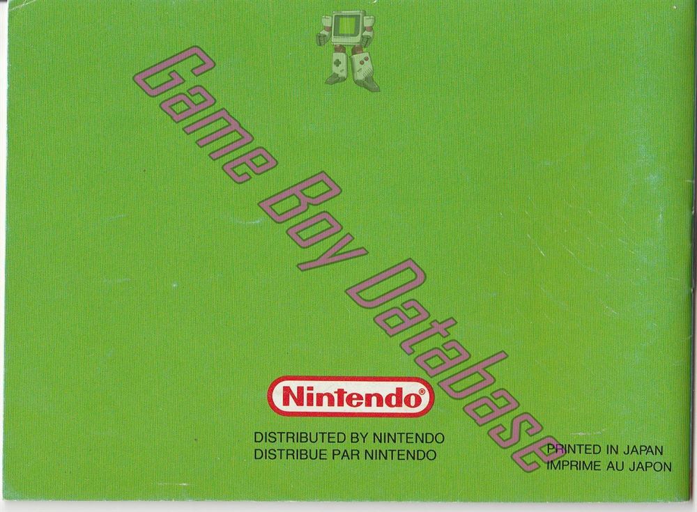 Nintendo World Cup FAH-2 Back of the booklet