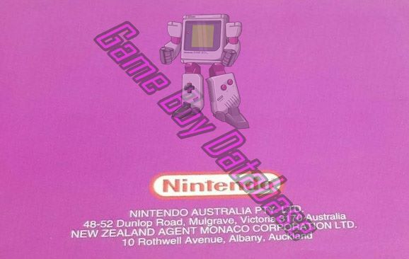 Tetris Blast AUS Back of the booklet