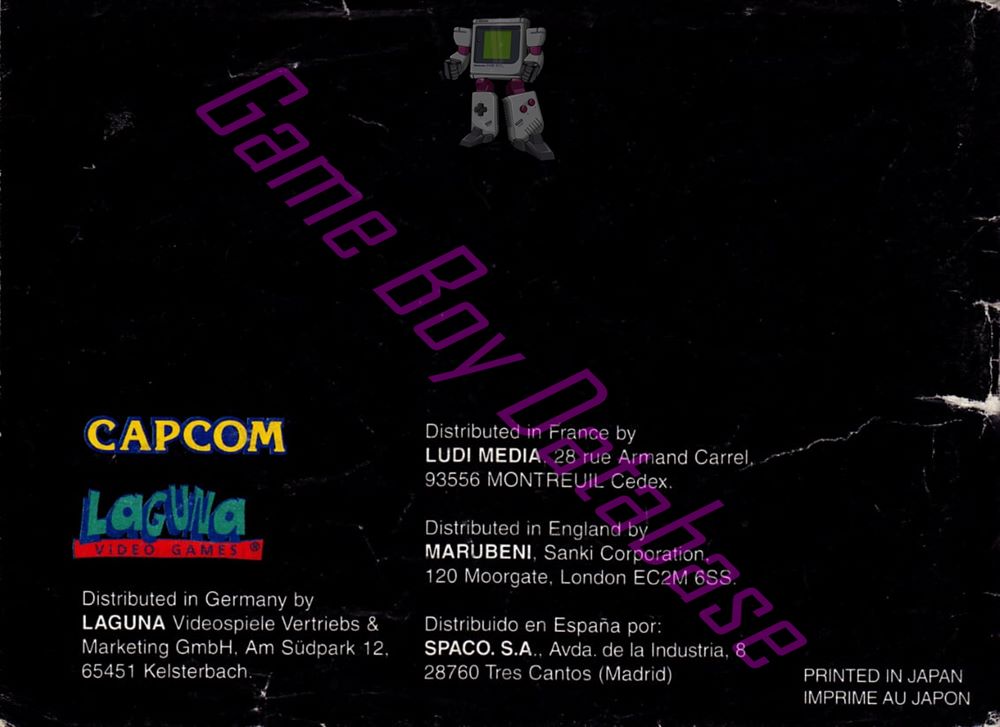 Mega Man V EUR Back of the booklet