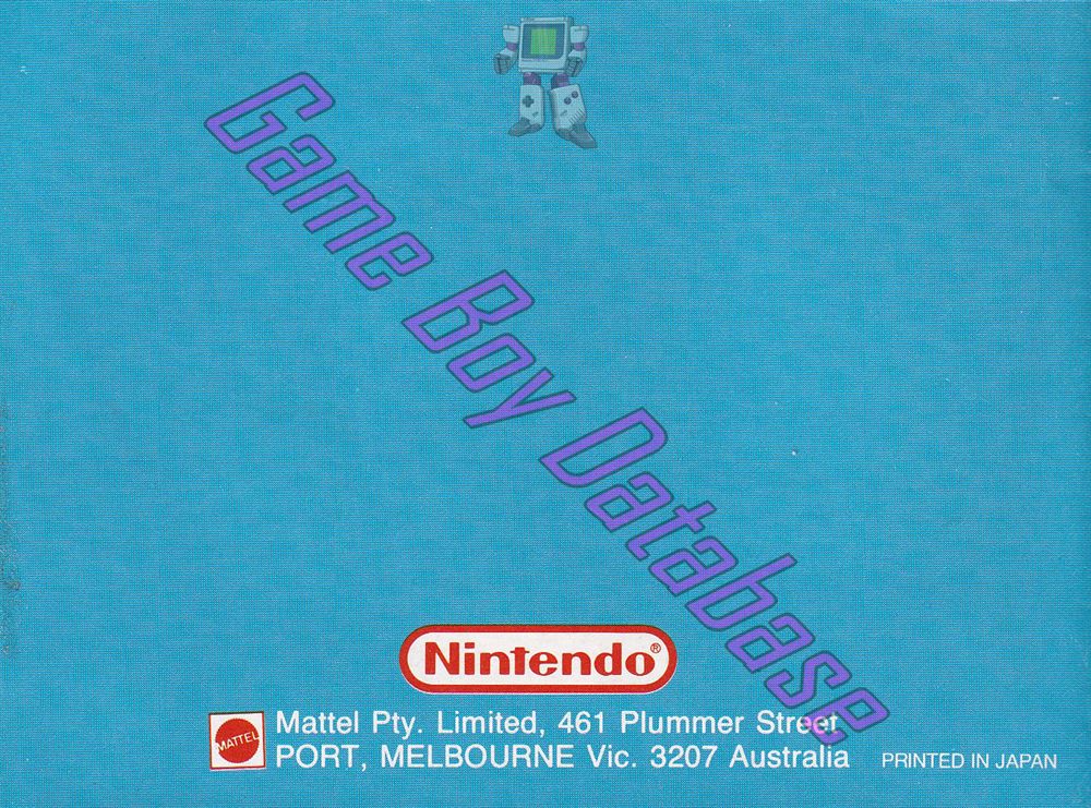 Balloon Kid AUS Back of the booklet