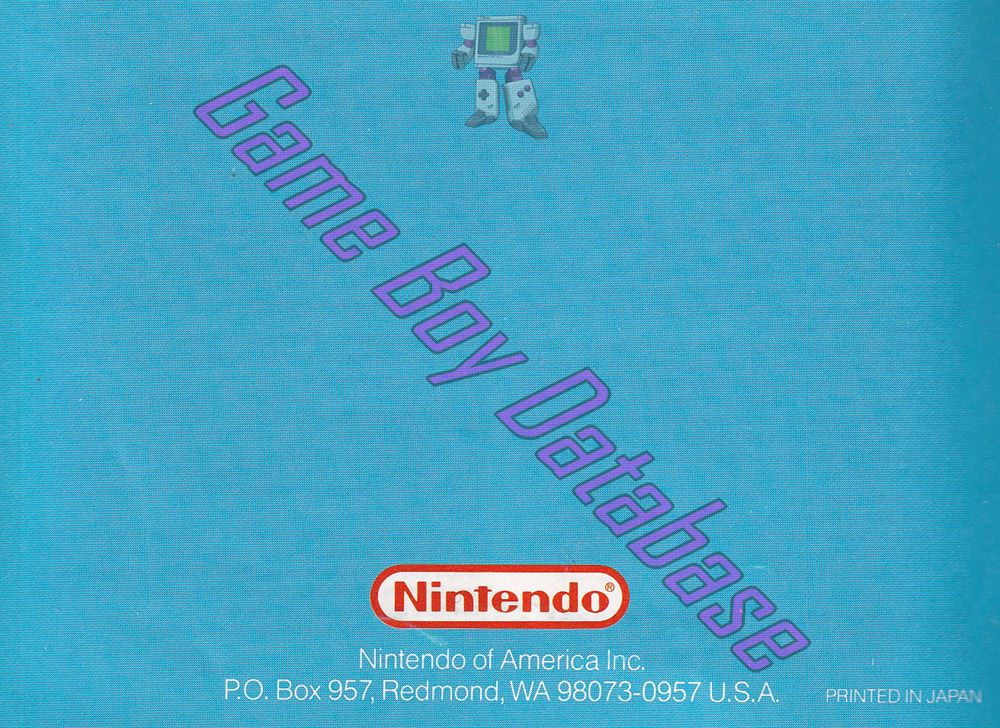 Balloon Kid USA Back of the booklet