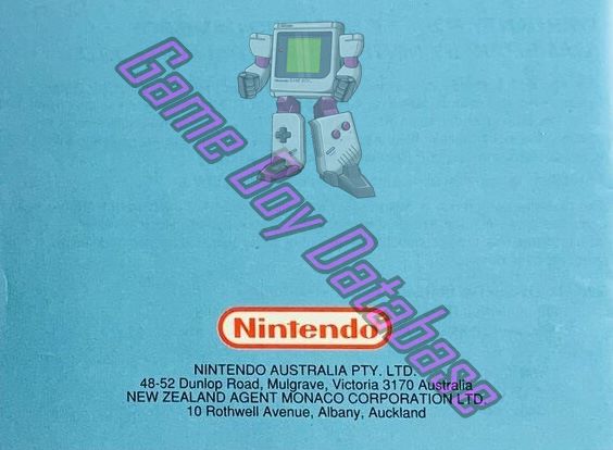 Tetris Attack AUS Back of the booklet