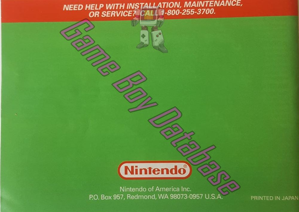 Donkey Kong Land USA Back of the booklet