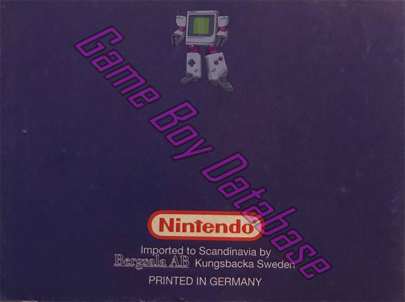 Wario Land II (Scandinavia) NUKV Back of the booklet