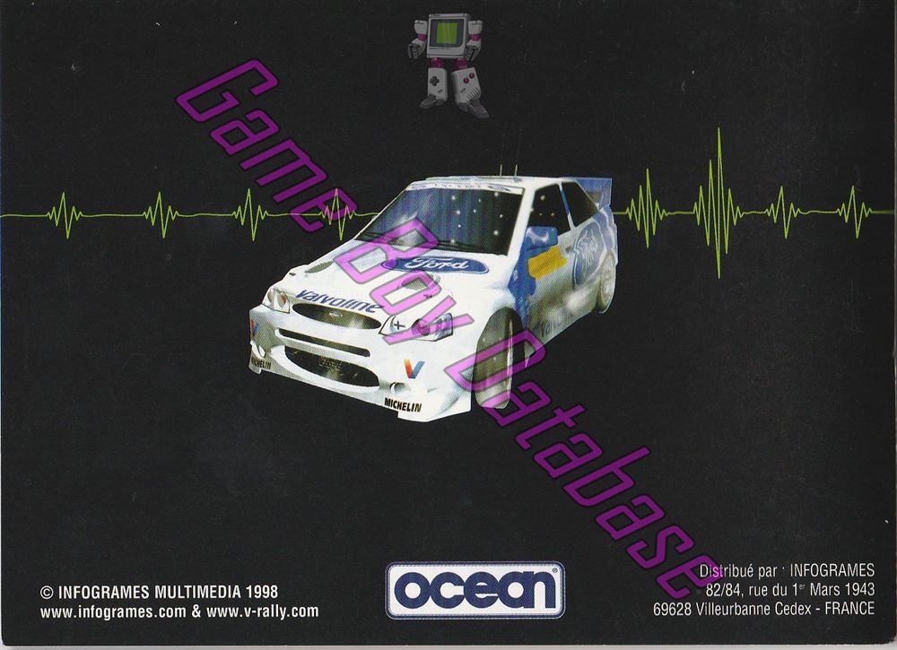 V-Rally Championship Edition FAH Back of the booklet