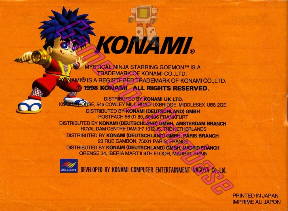 Mystical Ninja Starring Goemon EUR Back of the booklet