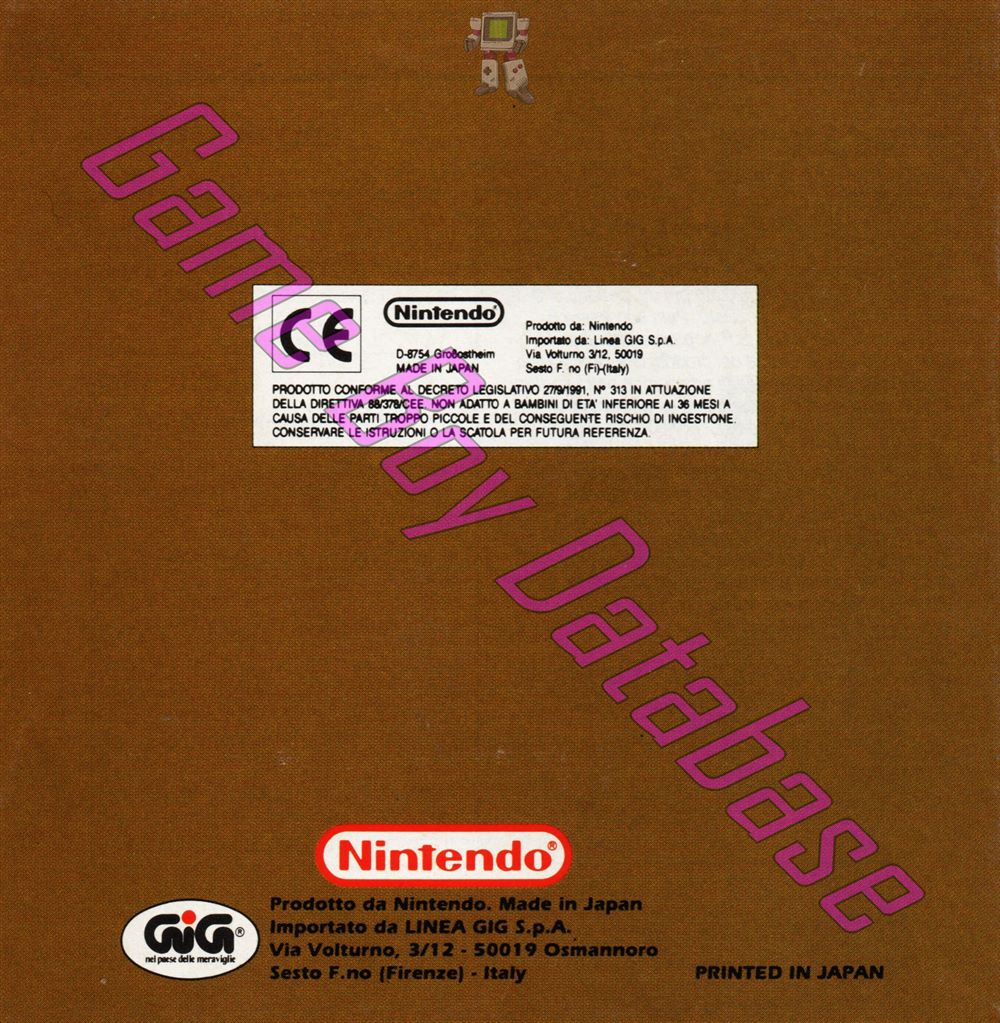 Legend of Zelda Link's Awakening (the) ITA-1 Back of the booklet