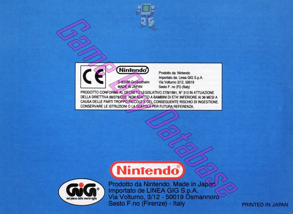 Donkey Kong ITA-1 Back of the booklet