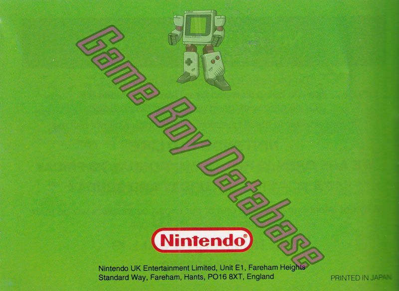 Nintendo World Cup UKV-1 Back of the booklet