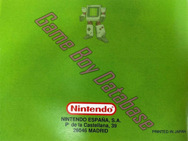 Nintendo World Cup ESP-2 Back of the booklet