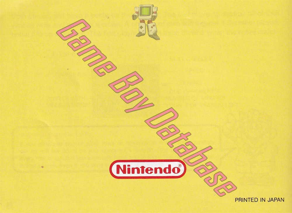 Dr. Mario GPS Back of the booklet