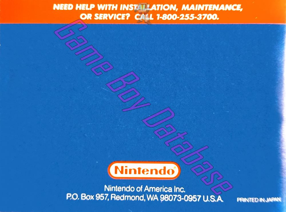 Metroid II Return of Samus USA Back of the booklet