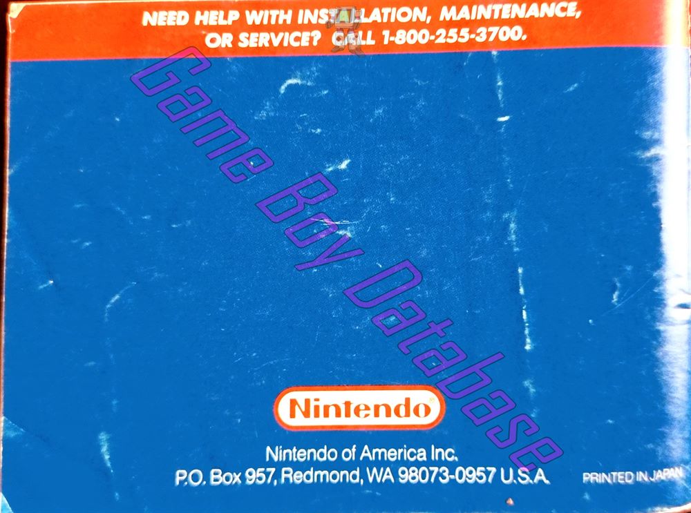 Metroid II Return of Samus USA-1 Back of the booklet