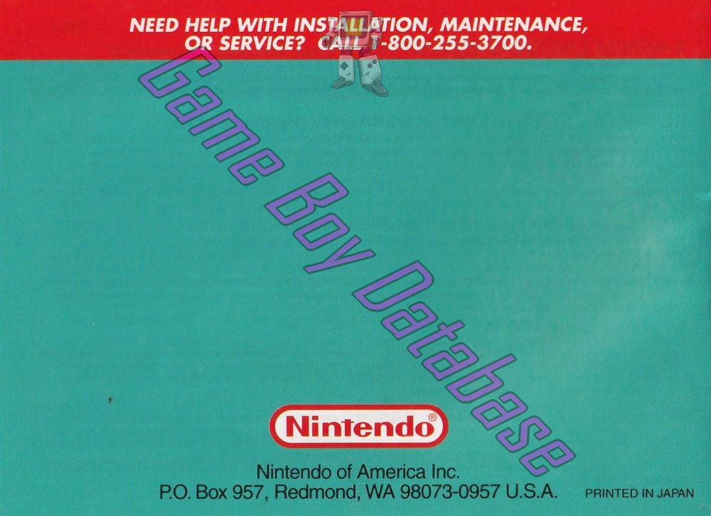 Kirby's Pinball Land USA-1 Back of the booklet