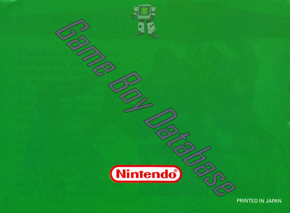 Donkey Kong Land GPS Back of the booklet