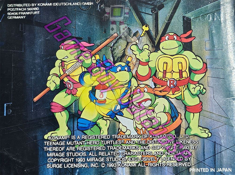 Teenage Mutant Hero Turtles III Radical Rescue NOE Back of the booklet