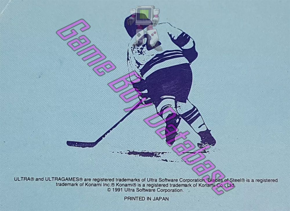 Blades of Steel USA-1 Back of the booklet