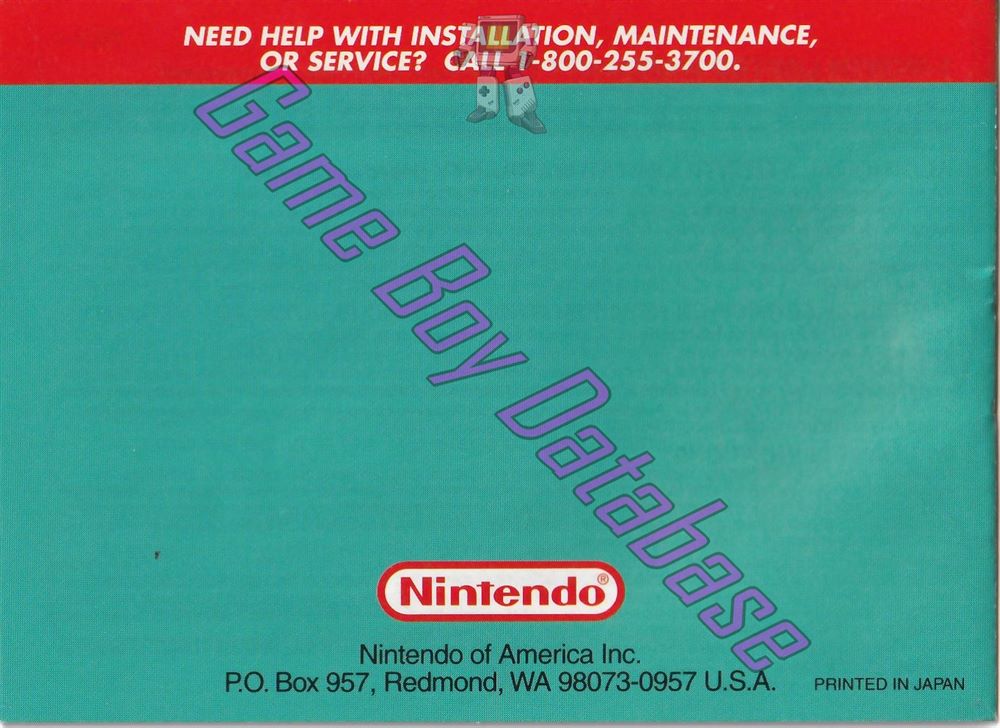 Kirby's Pinball Land USA-1 Back of the booklet