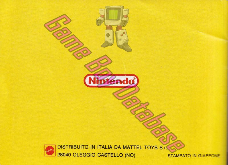 Dr. Mario ITA Back of the booklet