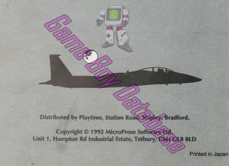 F-15 Strike Eagle UKV Back of the booklet