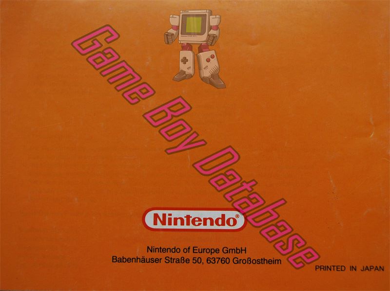 Game Boy Gallery mit 5 Spielen NOE Back of the booklet