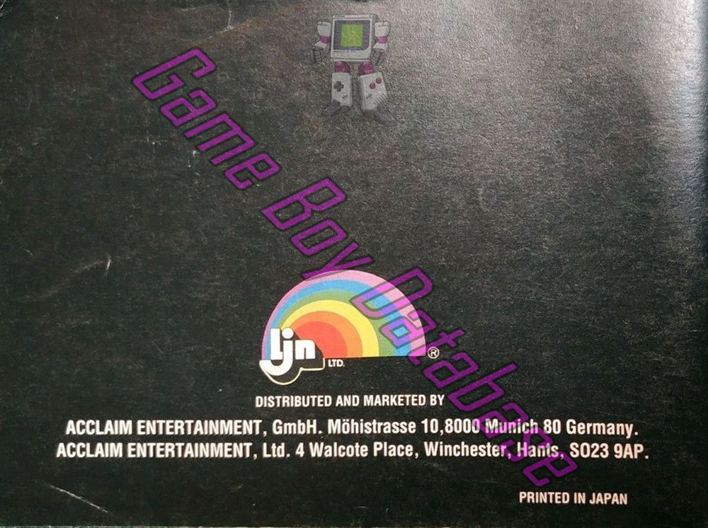 Alien 3 UKV Back of the booklet