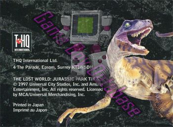 Jurassic Park the Lost World EUR Back of the booklet