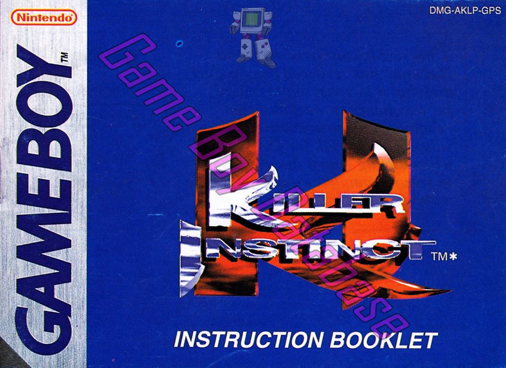 Killer Instinct GPS Front of the booklet