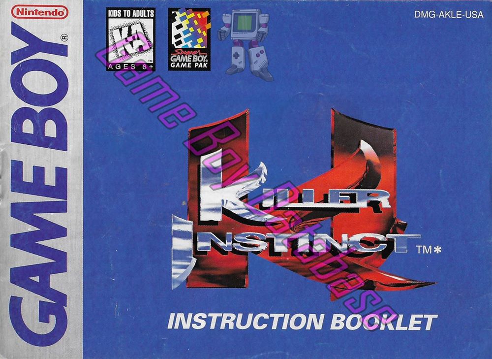 Killer Instinct USA Front of the booklet