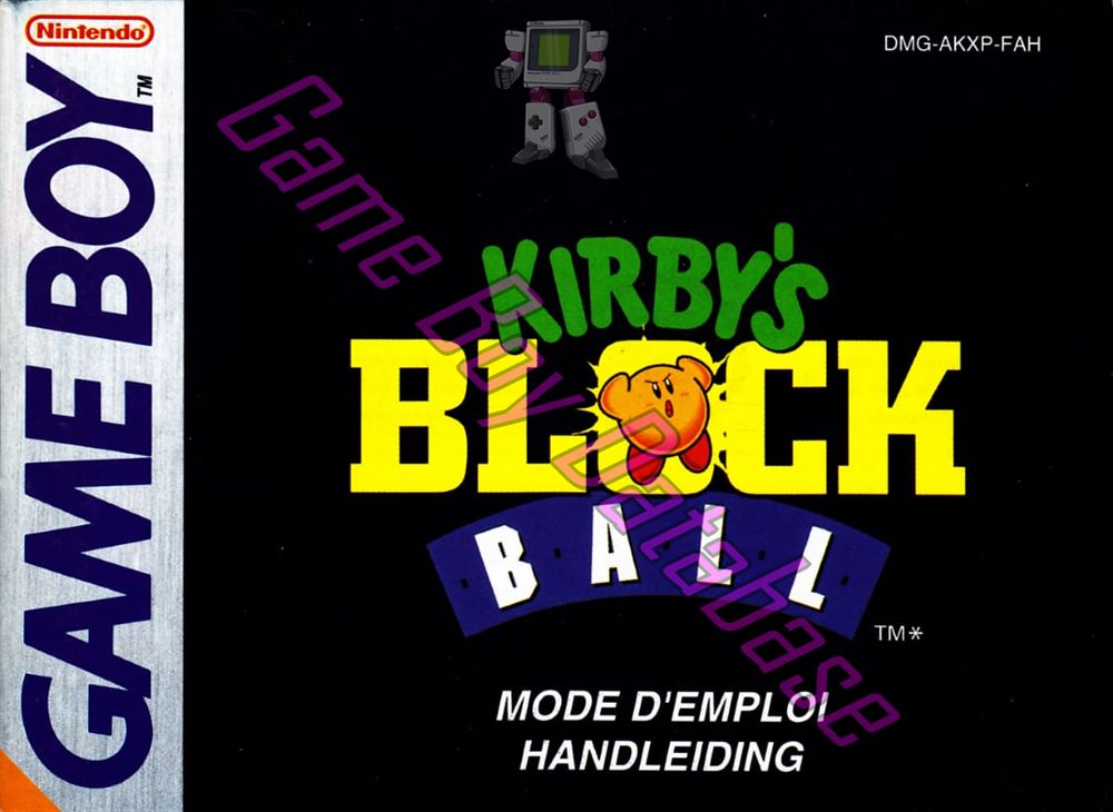 Kirby's Block Ball FAH Front of the booklet