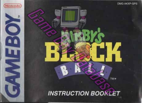 Kirby's Block Ball GPS Front of the booklet