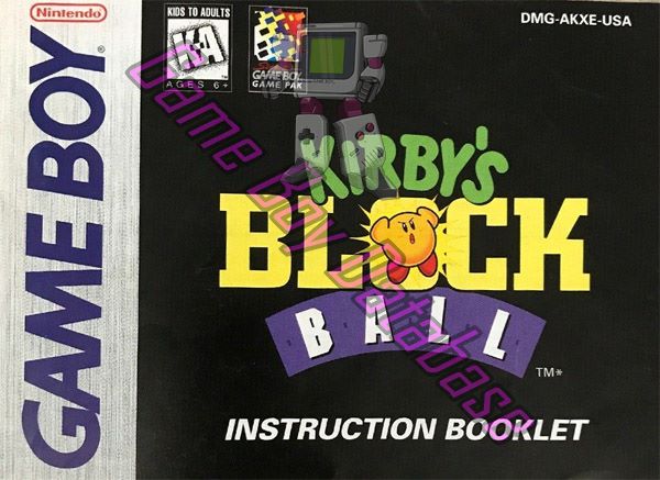 Kirby's Block Ball USA Front of the booklet