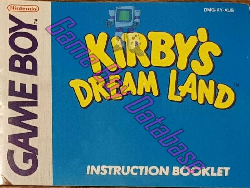 Kirby's Dream Land AUS Front of the booklet