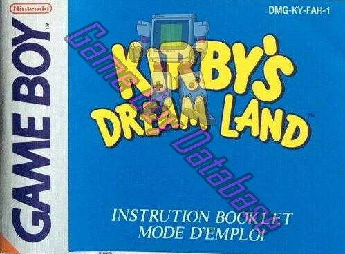 Kirby's Dream Land FAH-1 Front of the booklet