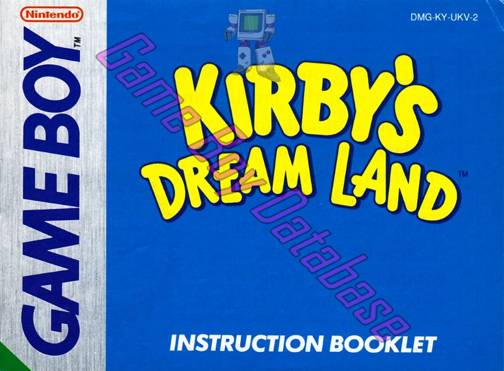 Kirby's dream land UKV-1 Front of the booklet