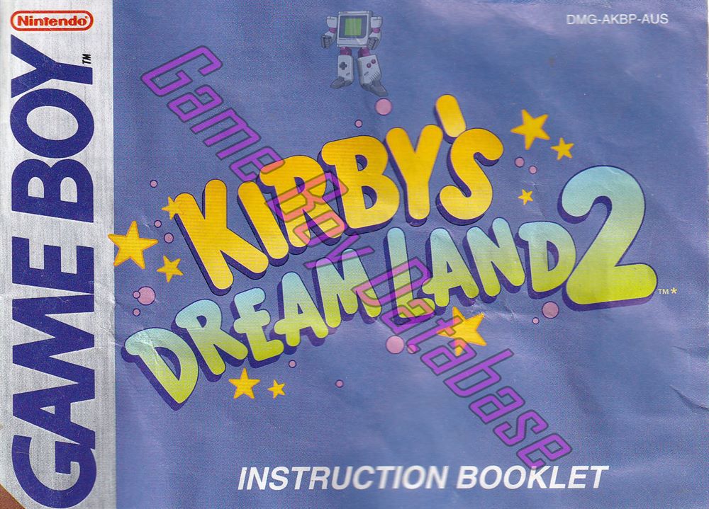 Kirby's Dream Land 2 AUS Front of the booklet