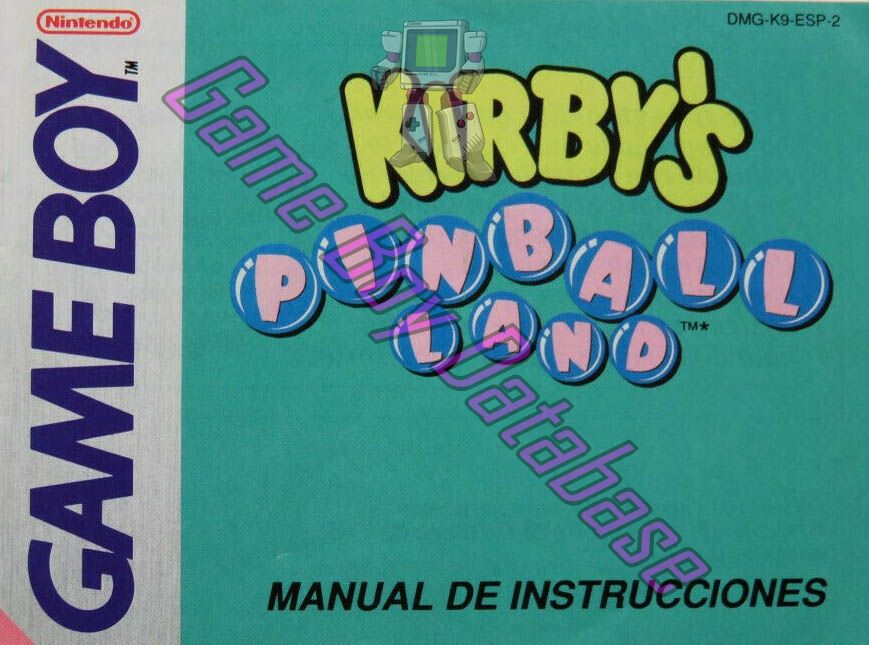 Kirby's Pinball Land ESP Front of the booklet