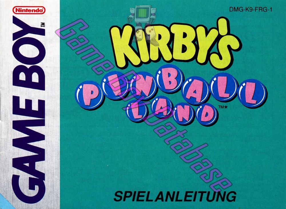 Kirby's Pinball Land FRG-1 Front of the booklet