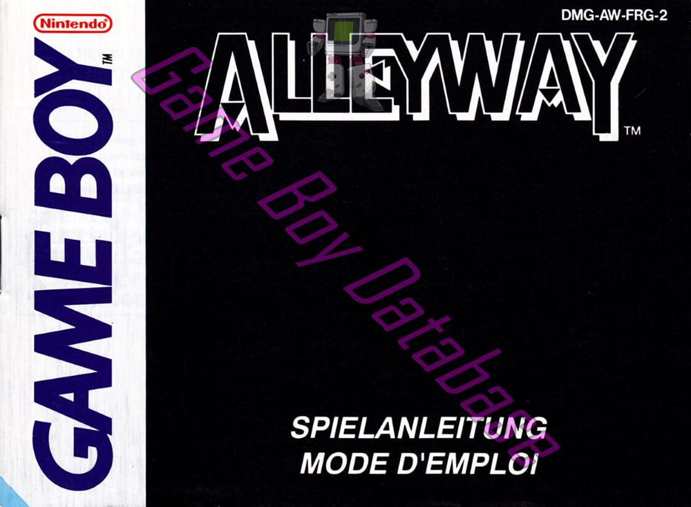 Alleyway FRG-3 Front of the booklet