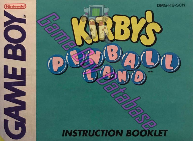 Kirby's Pinball Land SCN Front of the booklet