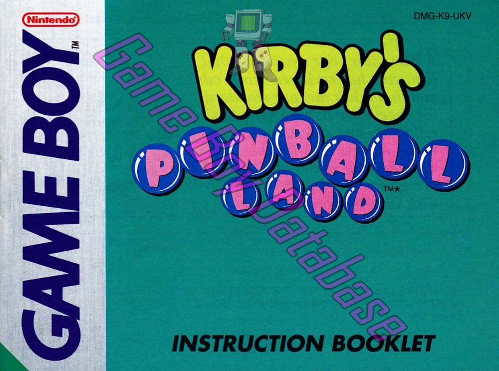 Kirby's Pinball Land UKV Front of the booklet