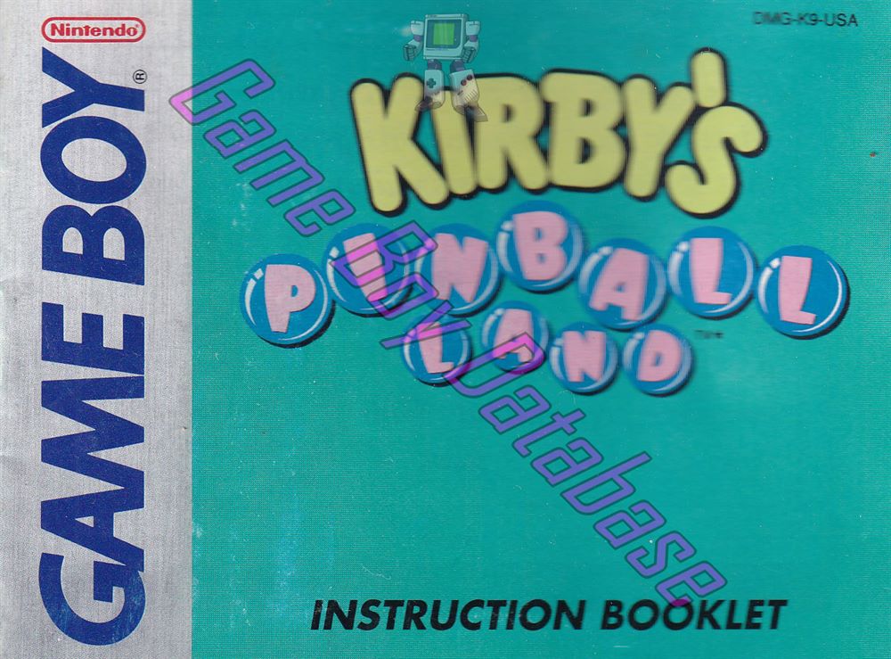 Kirby's Pinball Land USA Front of the booklet