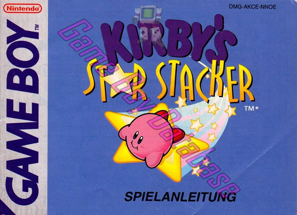 Kirby's Star Stacker NNOE Front of the booklet