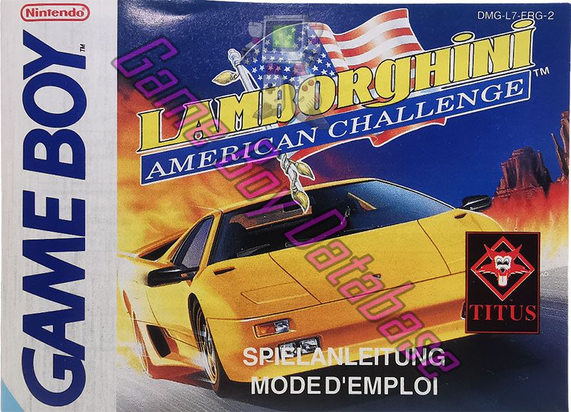 Lamborghini American Challenge FRG-3 Front of the booklet