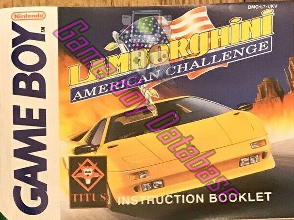 Lamborghini American Challenge UKV Front of the booklet