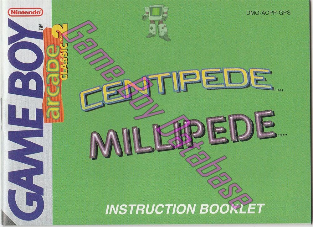 Arcade Classic no.2 Centipede - Millipede GPS Front of the booklet