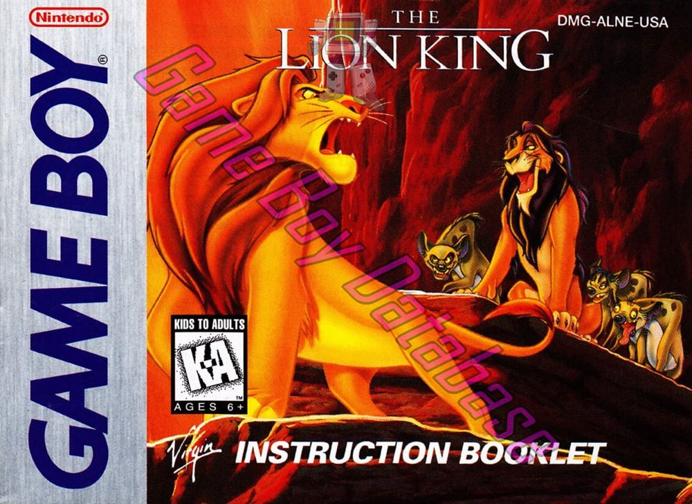 Lion King (Disney's the) USA Front of the booklet